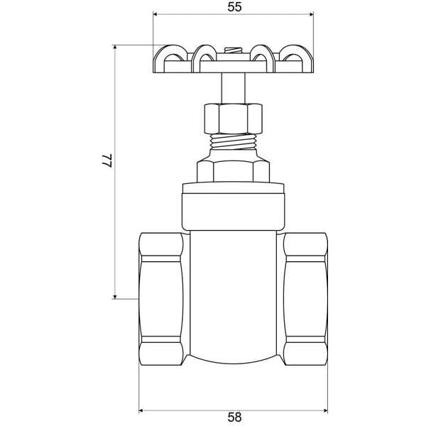 Mildon Untested Gate Valve 15mm 1/2"