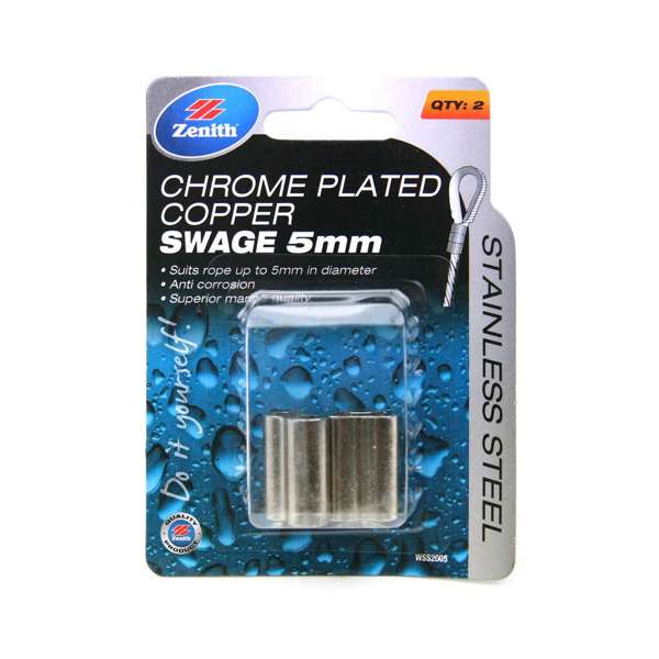 Zenith Swage Chrome-plated Copper Stainless Steel 5mm - 2 Piece