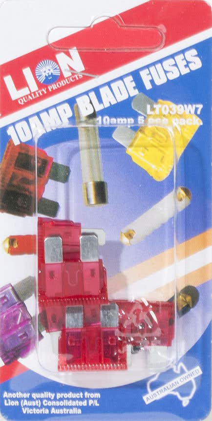 Lion 10A Blade Fuses - 5 Pack