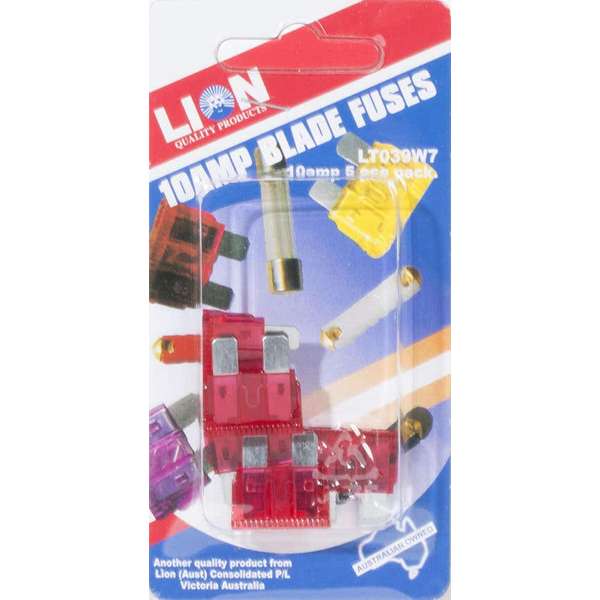 Lion 10A Blade Fuses - 5 Pack