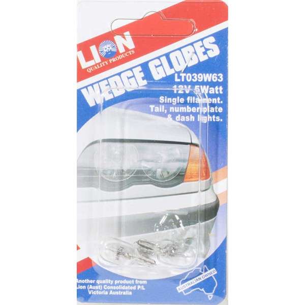 Lion Tail & Dash Light Wedge Globes - 2 Pack