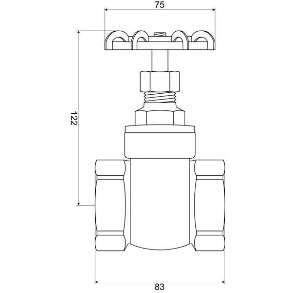 Mildon Gate Valve Untested 1-1/4 (32mm) Rough Brass