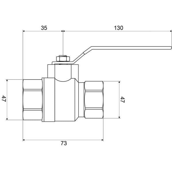 Mildon Untested Ball Valve 1 & 1/4" Brass