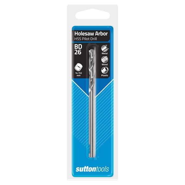 Sutton Tools Quickfit Hole Saw Arbor Pilot Drill Bit 14 - 152mm