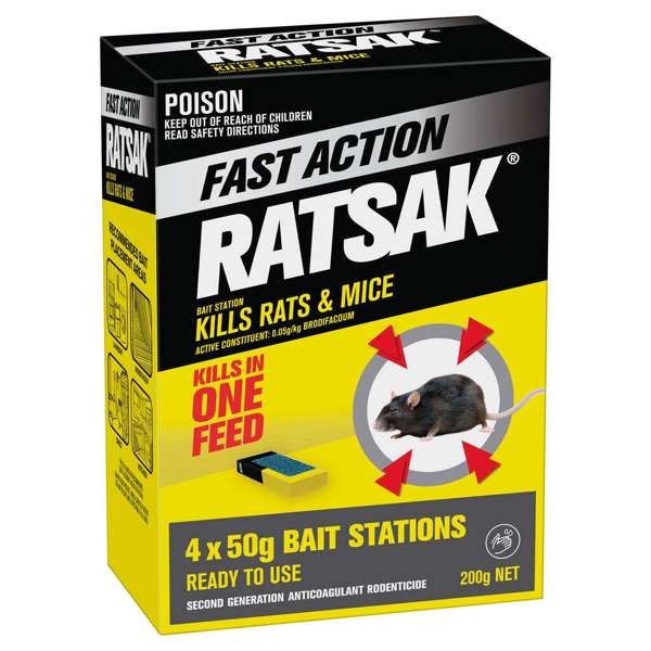 Ratsak Fast Action Bait Station (4 x 50g) 200g