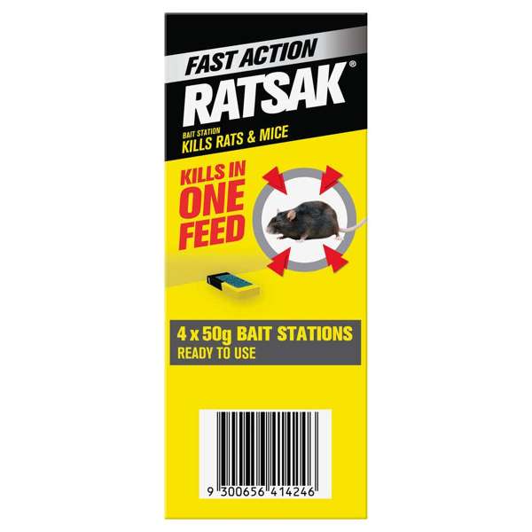 Ratsak Fast Action Bait Station (4 x 50g) 200g