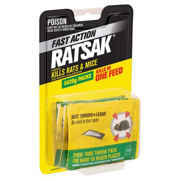 Ratsak Fast Action Throw Packs 5 x 20g