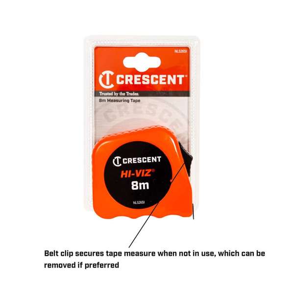 Crescent Tape Measure Hi-Viz 8m x 25mm