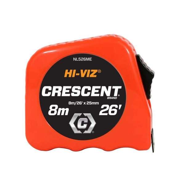 Crescent Tape Measure Hi-Viz 8m/26' x 25mm