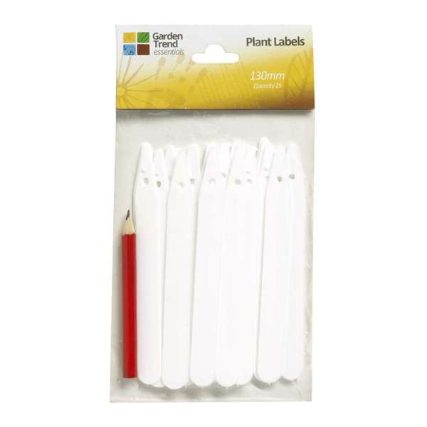 Garden Trend Plant Labels with Pencil Plastic 100mm - 25 Pack