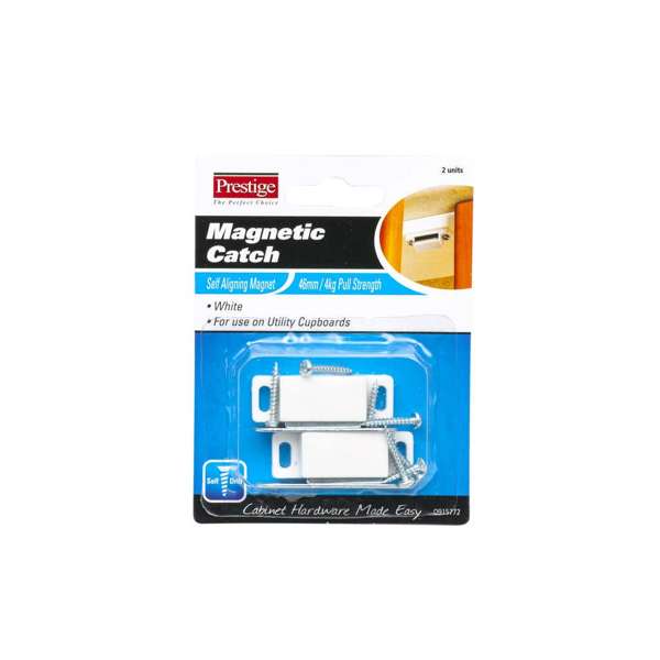 Prestige Magnetic Catch Heavy Duty White 4kg - 2 Pack