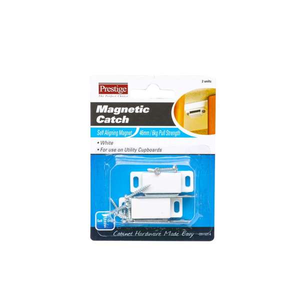 Prestige Magnetic Catch Heavy Duty White 6kg - 2 Pack