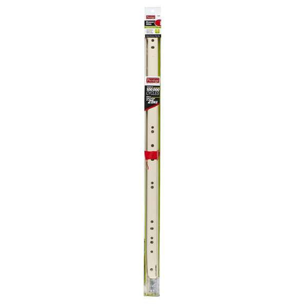 Prestige Slide Drawer Single Extension White 600mm - 2 Pack