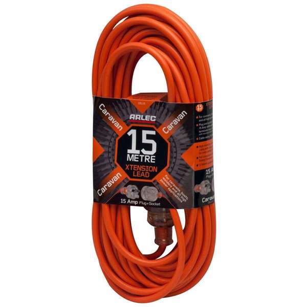 Arlec 15m 15A 3 Core Caravan Extension Lead 1.5mm2