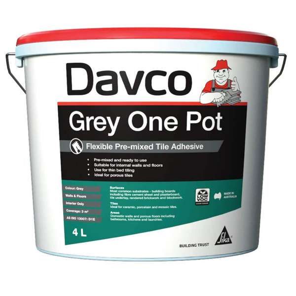 Davco Grey One Pot Tile Adhesive 4L