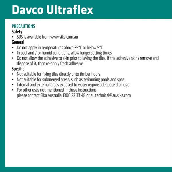 Davco Adhesive Tile Ultraflex White 20kg