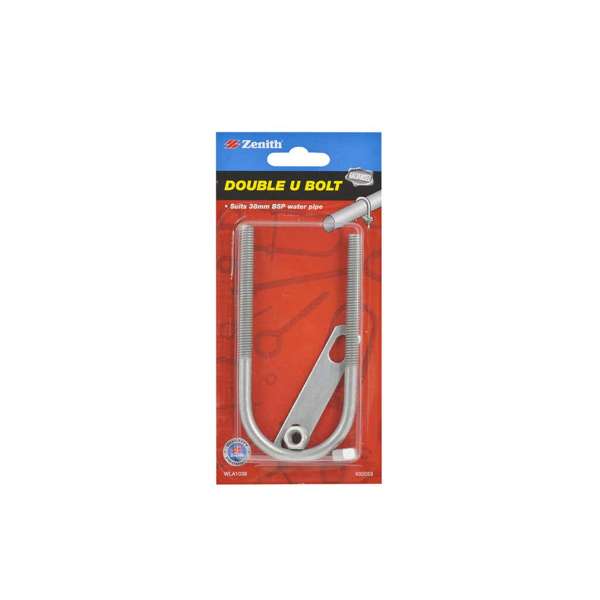 Zenith Double U Bolt Galvanised 38mm - 1 Pack