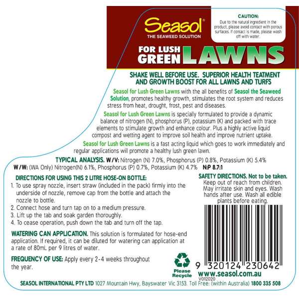 Seasol For Lawns Ready-To-Use Hose On 2L