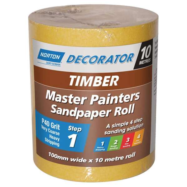 Norton Decorator Sanding Solution for Timber - 100mm x 10m Roll