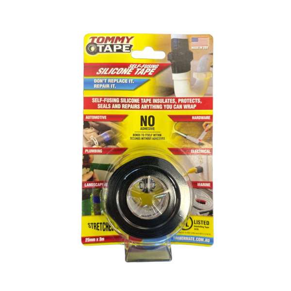 Tommy Tape Silicone Black 25mm x 3m