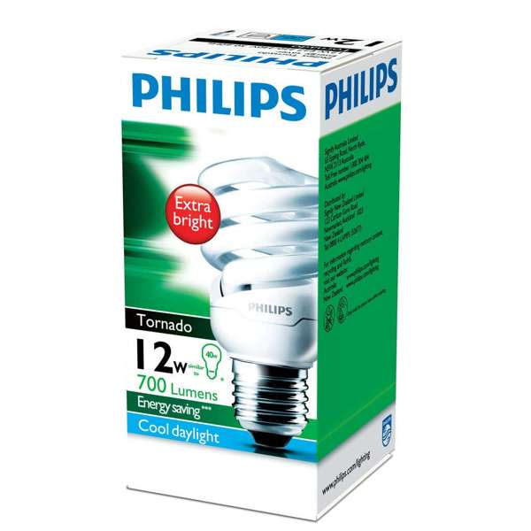 Philips Tornado Globe CFL 12W ES Cool Daylight