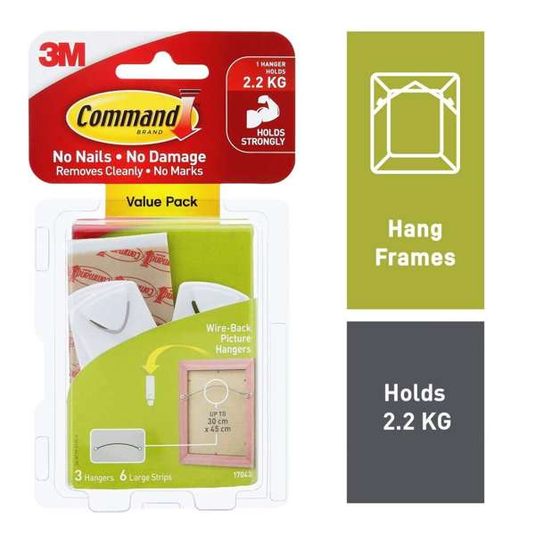 Command Wire-Backed Picture Hangers - 3 Pack