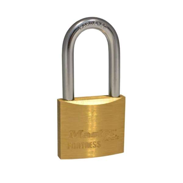 Master Lock Fortress Economy Long Shackle Padlock Brass 40mm