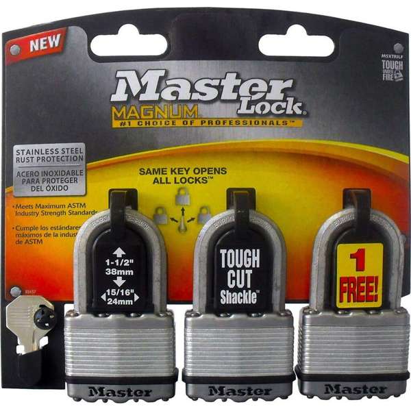 Master Lock Laminated Padlock Set 51mm - 3 Pack