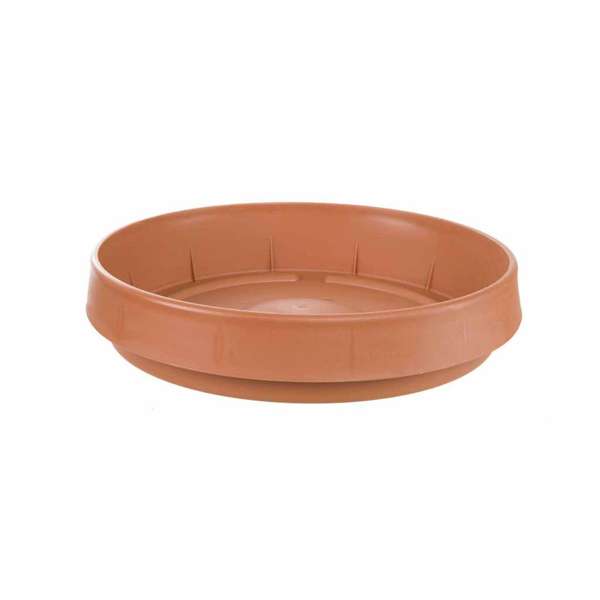 Yates Tuscan Round Plastic Saucer Terracotta 400mm