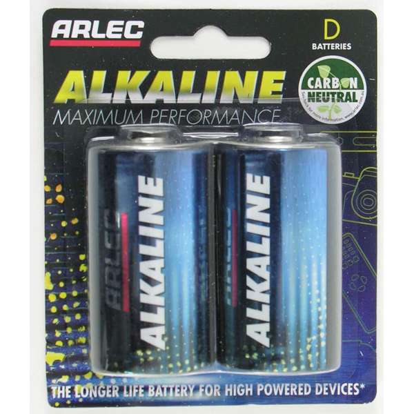 Arlec Alkaline D Battery - 2 pack