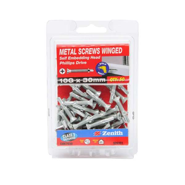 Zenith Metal Screws Countersunk Head 10-24 x 30mm - 50 Pack