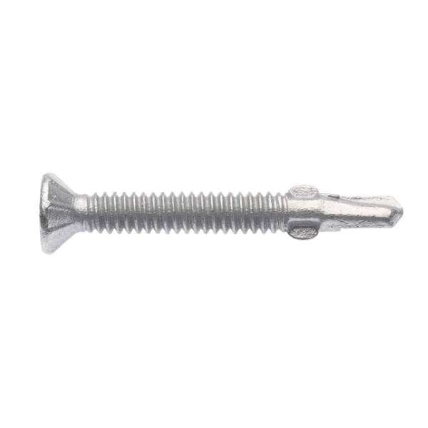 Zenith Metal Screws Countersunk Ribbed Head with Wings Galvanised 10G x 40mm - 50 Pack