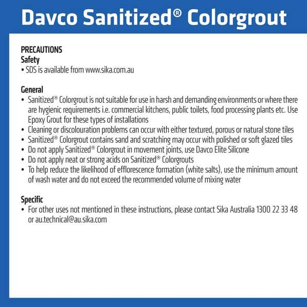 Davco Grout Sanitized Colorgrout 02 Black 1.5kg