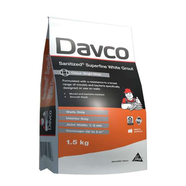 Davco Grout Sanitized Superfine White 1.5kg