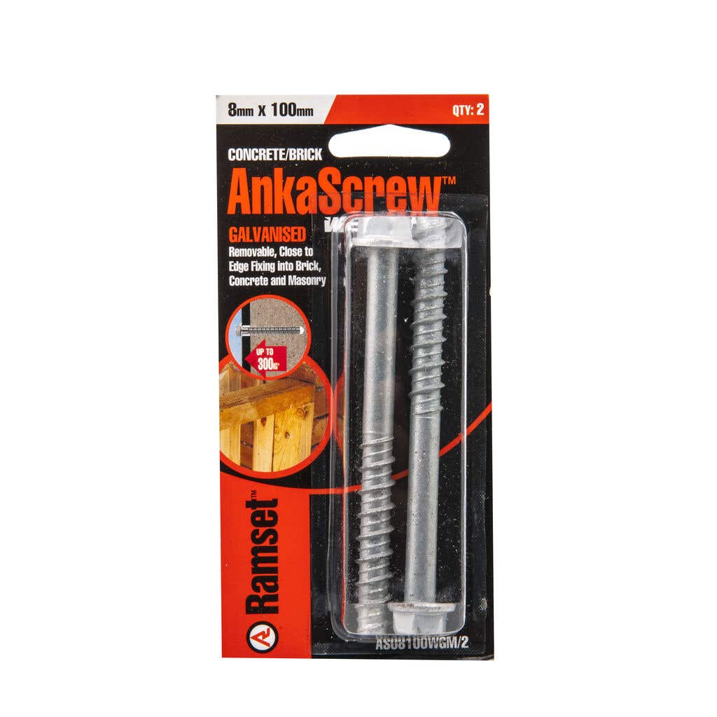 Ramset Ankascrew Galv 8 x 100mm 2 Pack