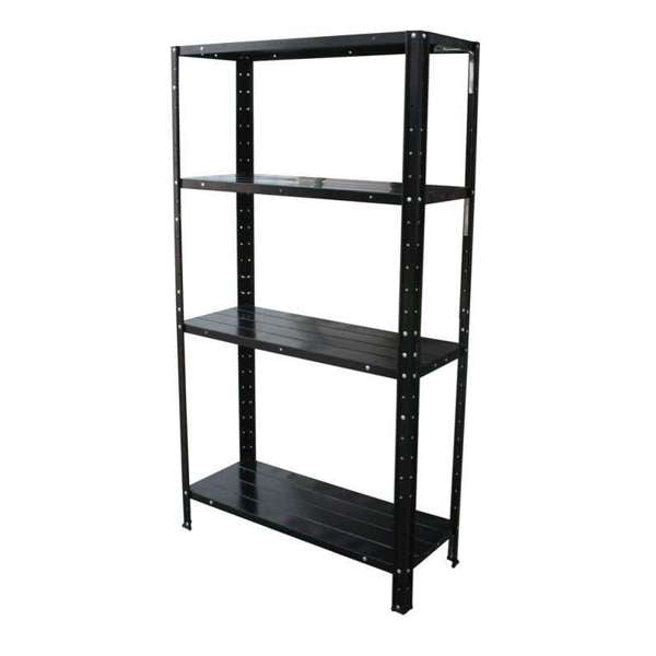 Storage Geelong 4 Tier Shelf Unit Black 300 x 710 x 1370mm 60kg