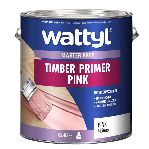 Wattyl Master Prep Timber Primer Pink 4L