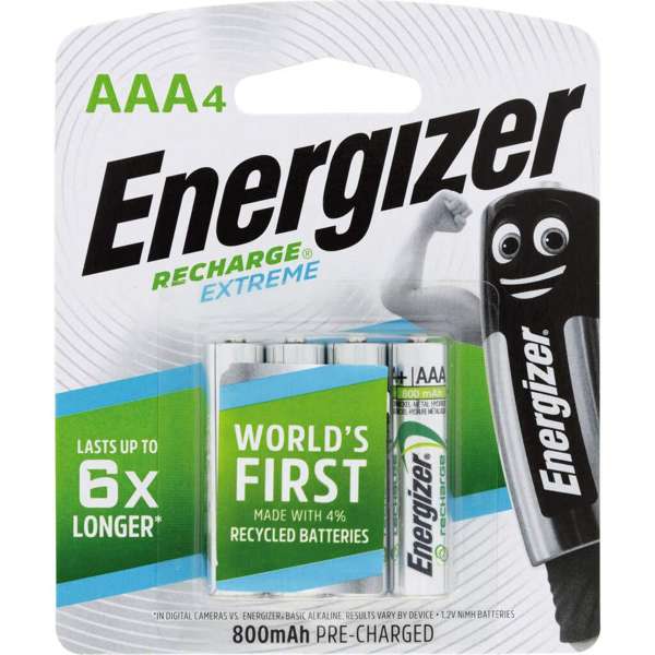 Energizer Rechargeable AAA Battery - 4 Pack