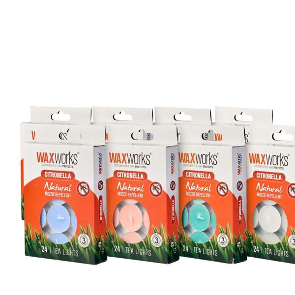 Waxworks Citronella Tea Light Candle - 24 Pack