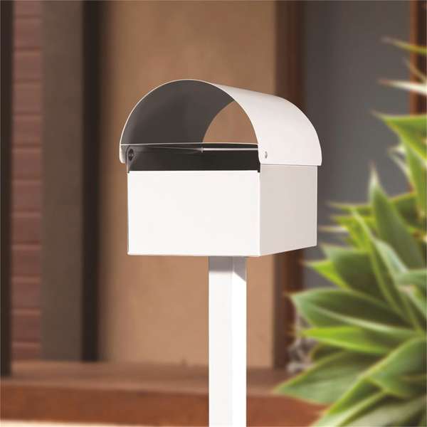 Sandleford White Economy Dune Post Mounted Letterbox