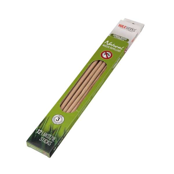 Waxworks Incense Sticks with Citronella/Sandalwood - 12 Pack