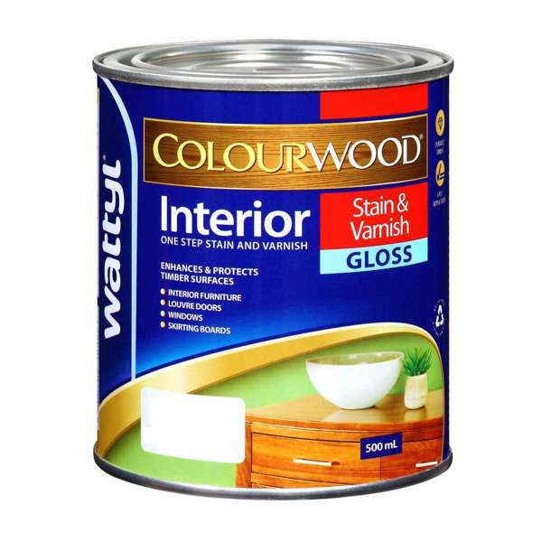 Wattyl Colourwood Stain & Varnish Gloss Dark Mahogany 500ml