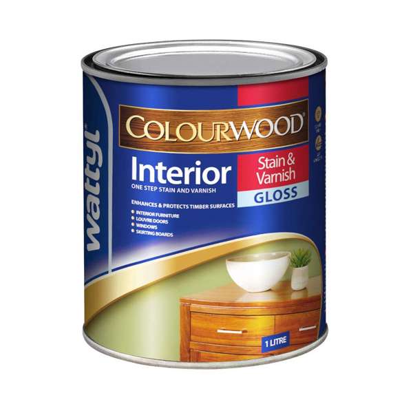 Wattyl Colourwood Stain & Varnish Gloss New Golden Oak 1L