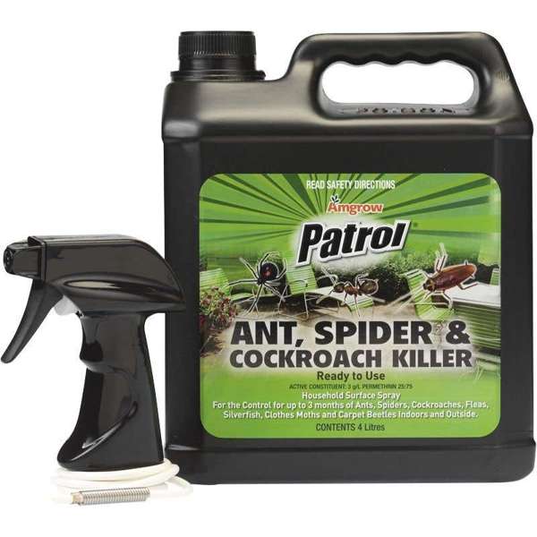 Amgrow Patrol Ant Spider & Cockroach Killer Spray 4L