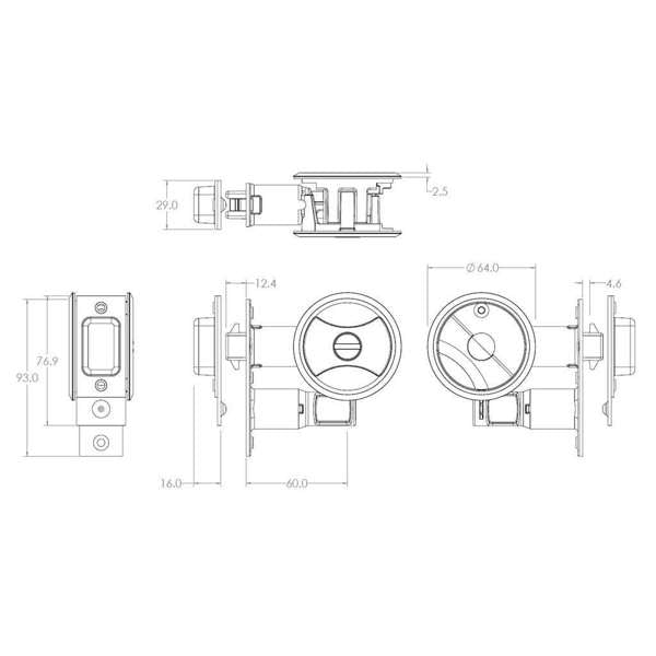 Lockwood Cavity Sliding Privacy Set Up Symmetry Round