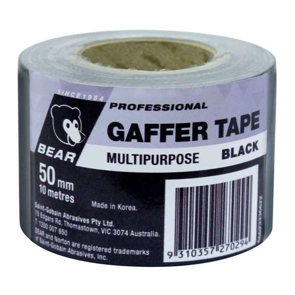 Bear Gaffer Tape Black 50mm x 10m