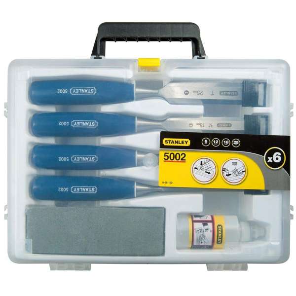 Stanley Chisel Set With Oil Stone - 6 Piece