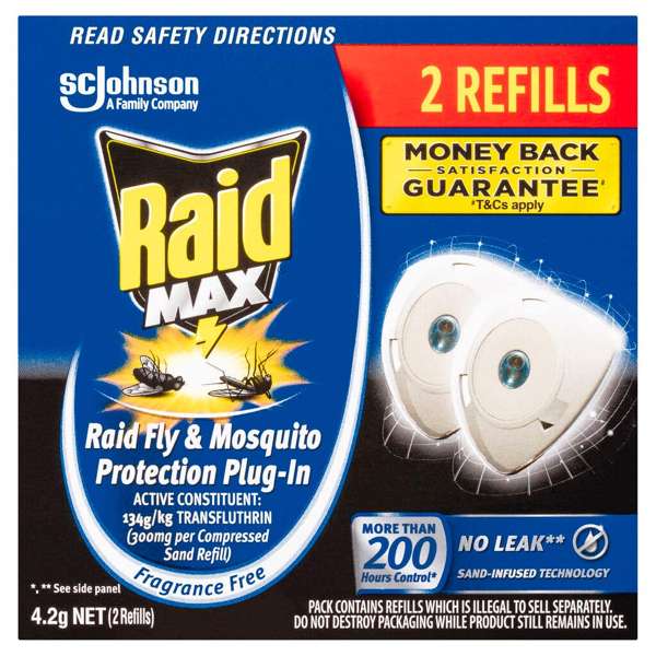 Raid MAX Fly & Mosquito Indoor Protection Plug in Refill 4.2g