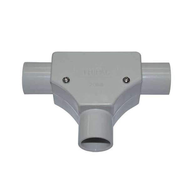 Tripac Tee Cond Inspect PVC Grey 20mm