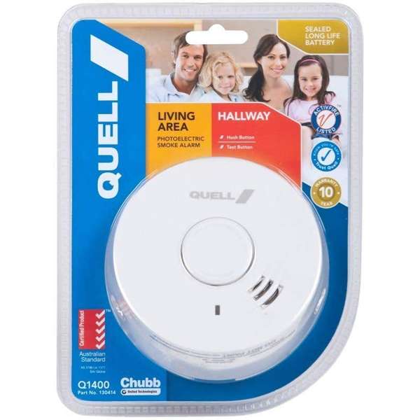 Quell 9V Photoelectric Smoke Alarm for Living Area & Hallway